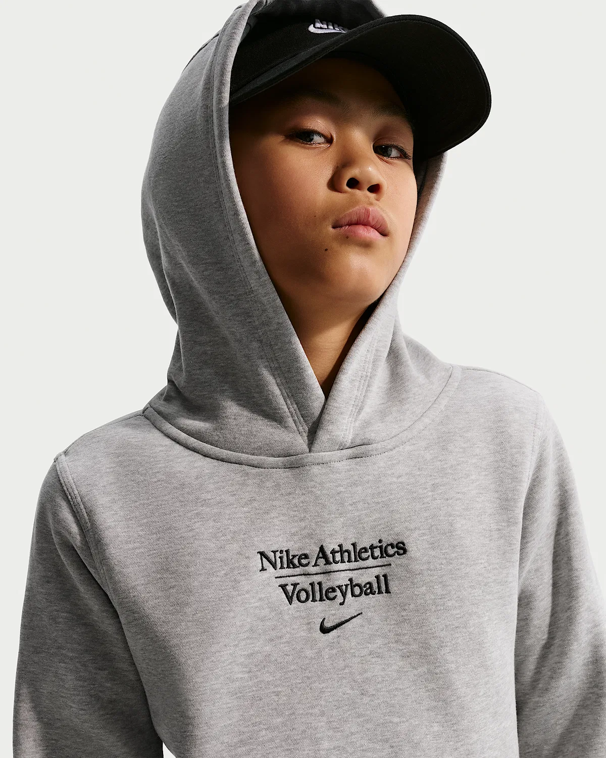 Детская толстовка Nike Volleyball Pullover Hoodie, Dark Grey Heather — фото 3