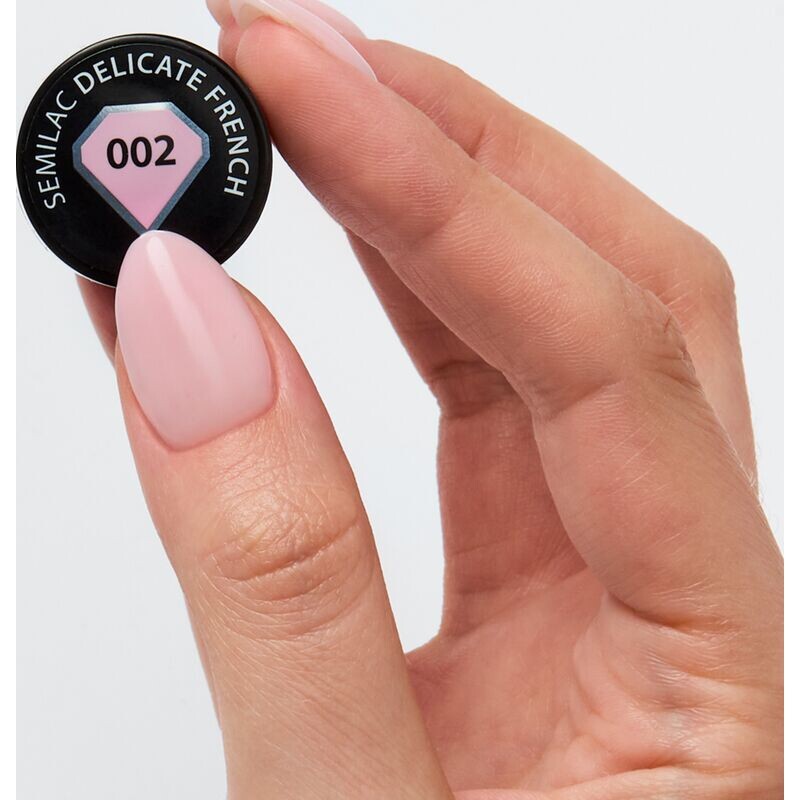 УФ-лак для ногтей 002 Деликатный французский XXL Semilac, 11 ml — фото 2