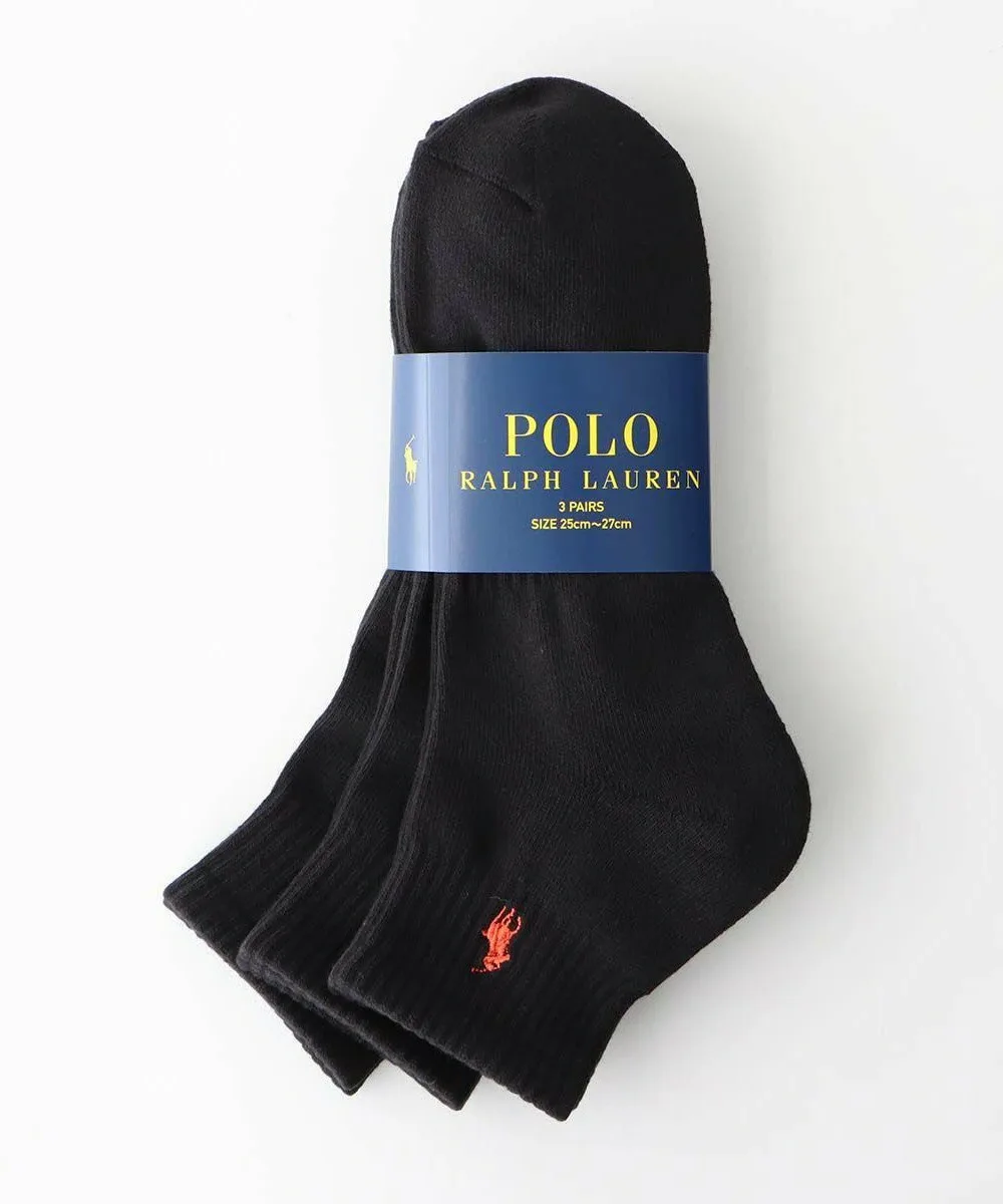 Комплект из 3 пар: короткие носки с ворсистой подкладкой и поддержкой свода стопы. Polo Ralph Lauren, 01. Black x 3 — фото 4