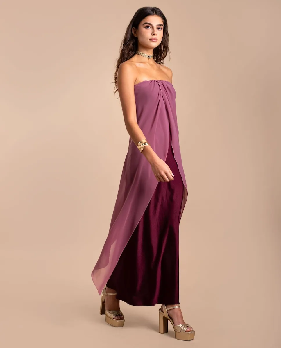 

Миди-платье с декольте "слово чести" и накидкой The-Are, розовый