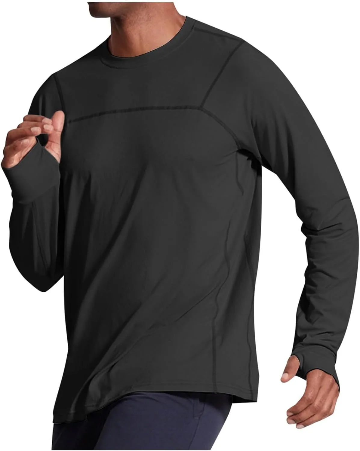 

Мужская футболка с длинным рукавом и круглым вырезом, повседневная, для фитнеса