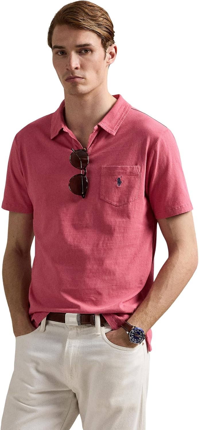 

POLO RALPH LAUREN Мужская классическая хлопковая поло рубашка с льняной отделкой, Adirondack Berry