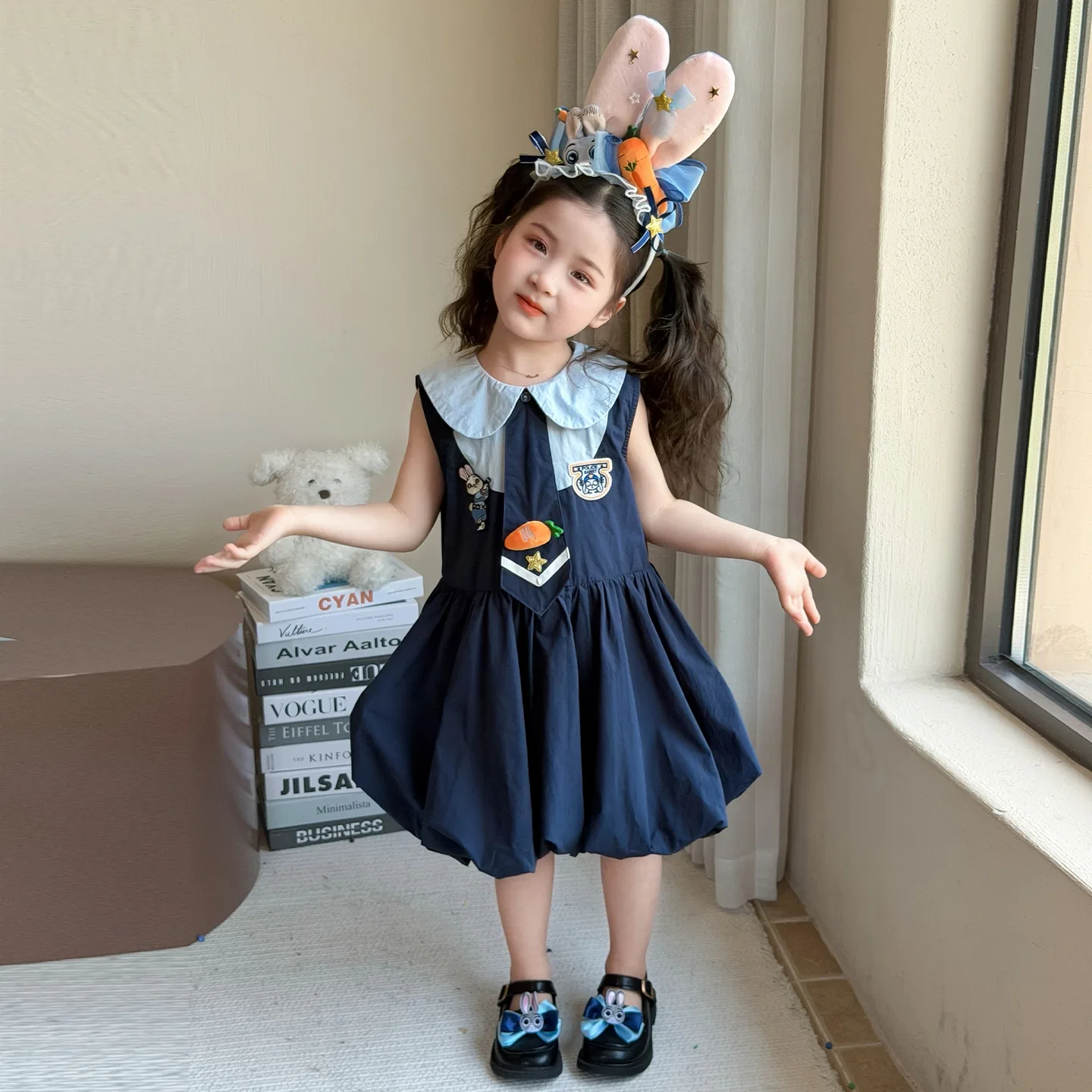 Платье детское с отложным воротником, тонкое, короткое, стрейч Disney, Skirt — фото 3