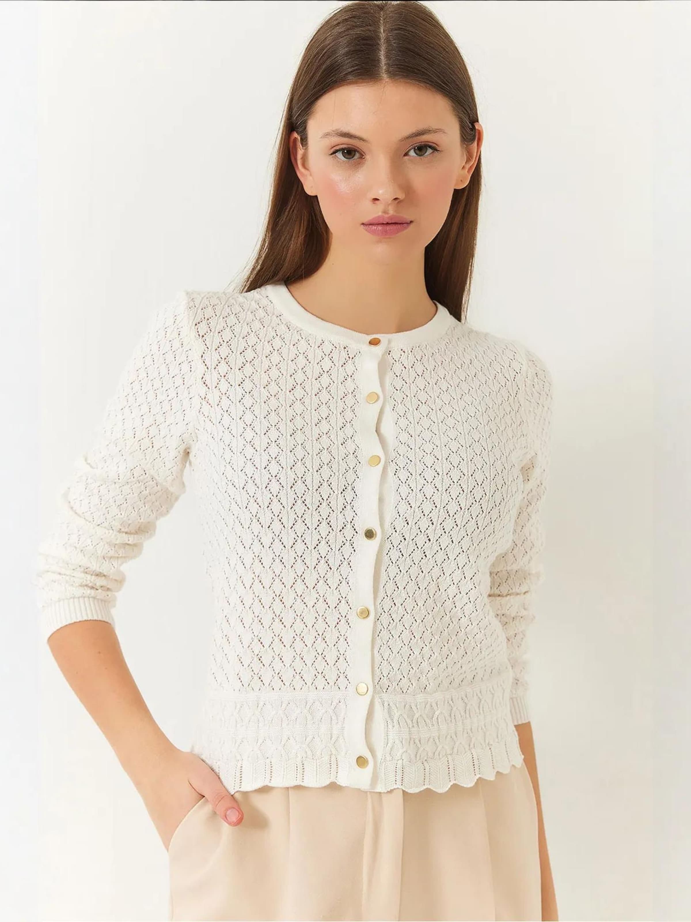 

Bianco Lucci Вязаный кардиган светло-бежевого цвета