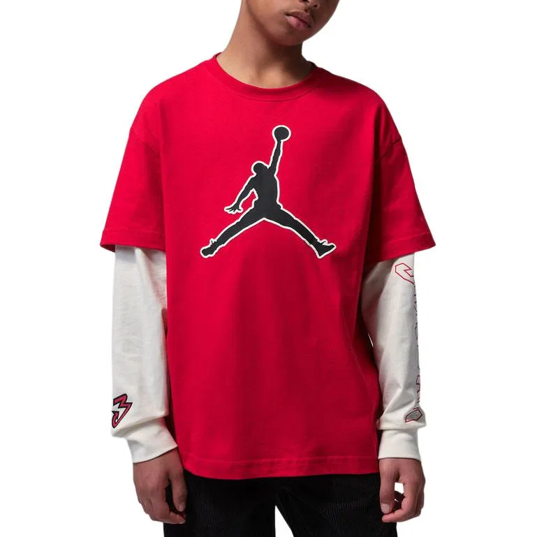 Детская футболка с круглым вырезом Jordan, White/Black — фото 4