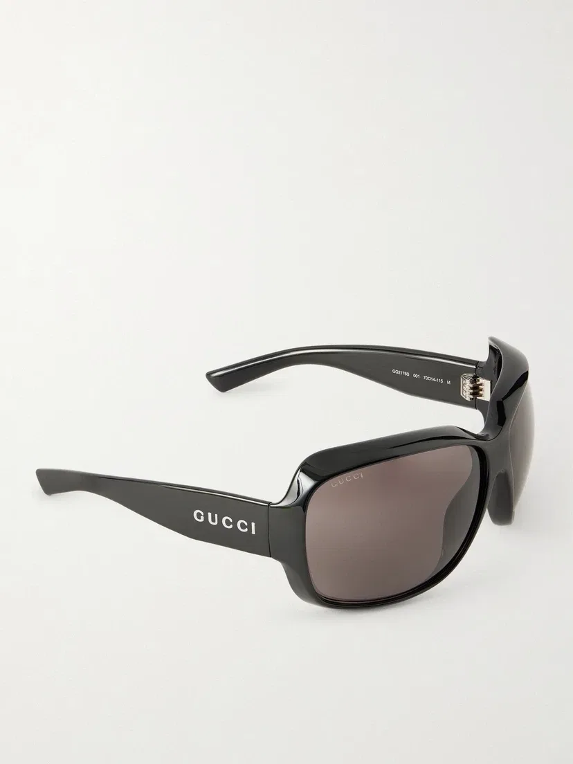 Овальные солнцезащитные очки из ацетата в форме «кошачий глаз» Gucci Eyewear, черный — фото 3