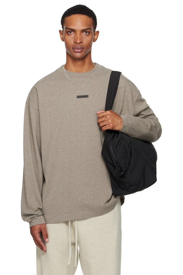

Классическая футболка с длинным рукавом Fear Of God Essentials, цвет homestead heather