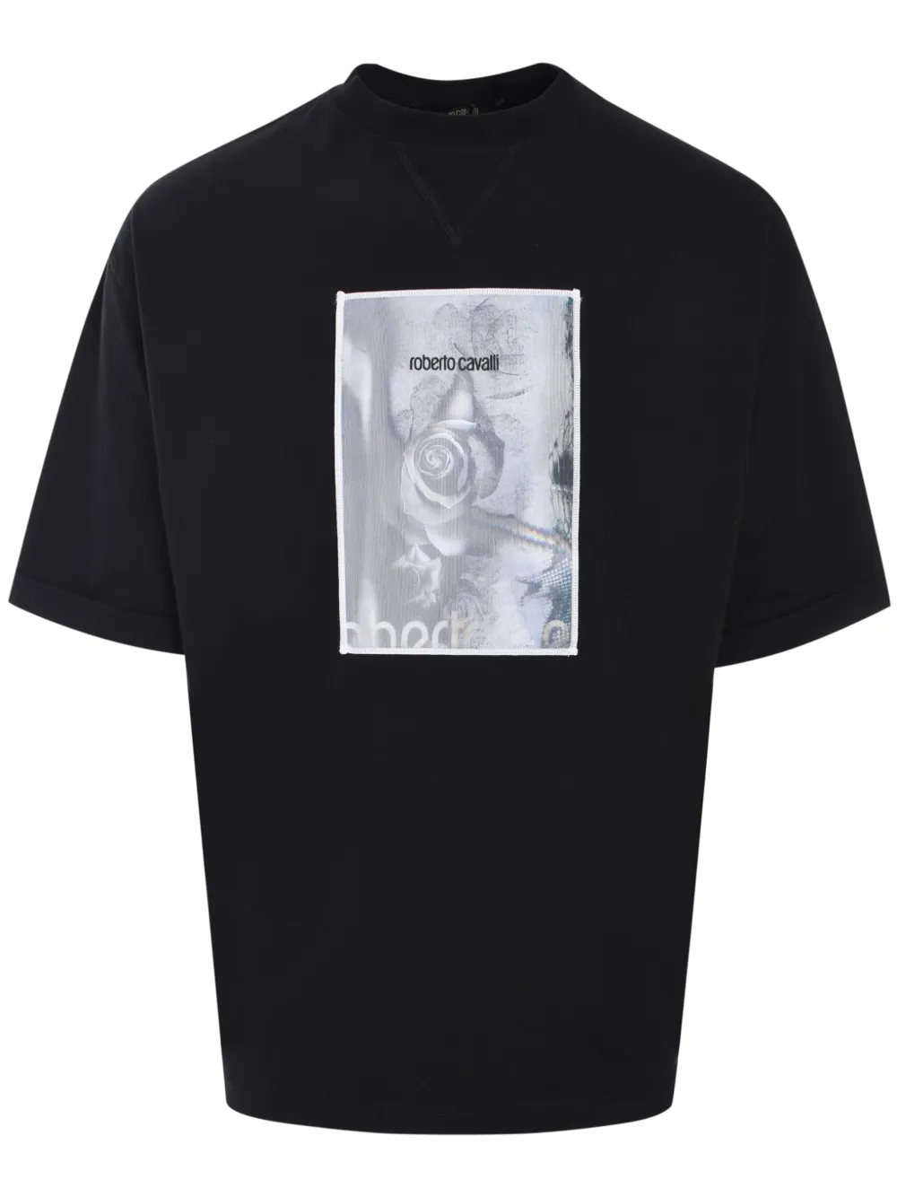 

Футболка Roses Tulle Roberto Cavalli, черный