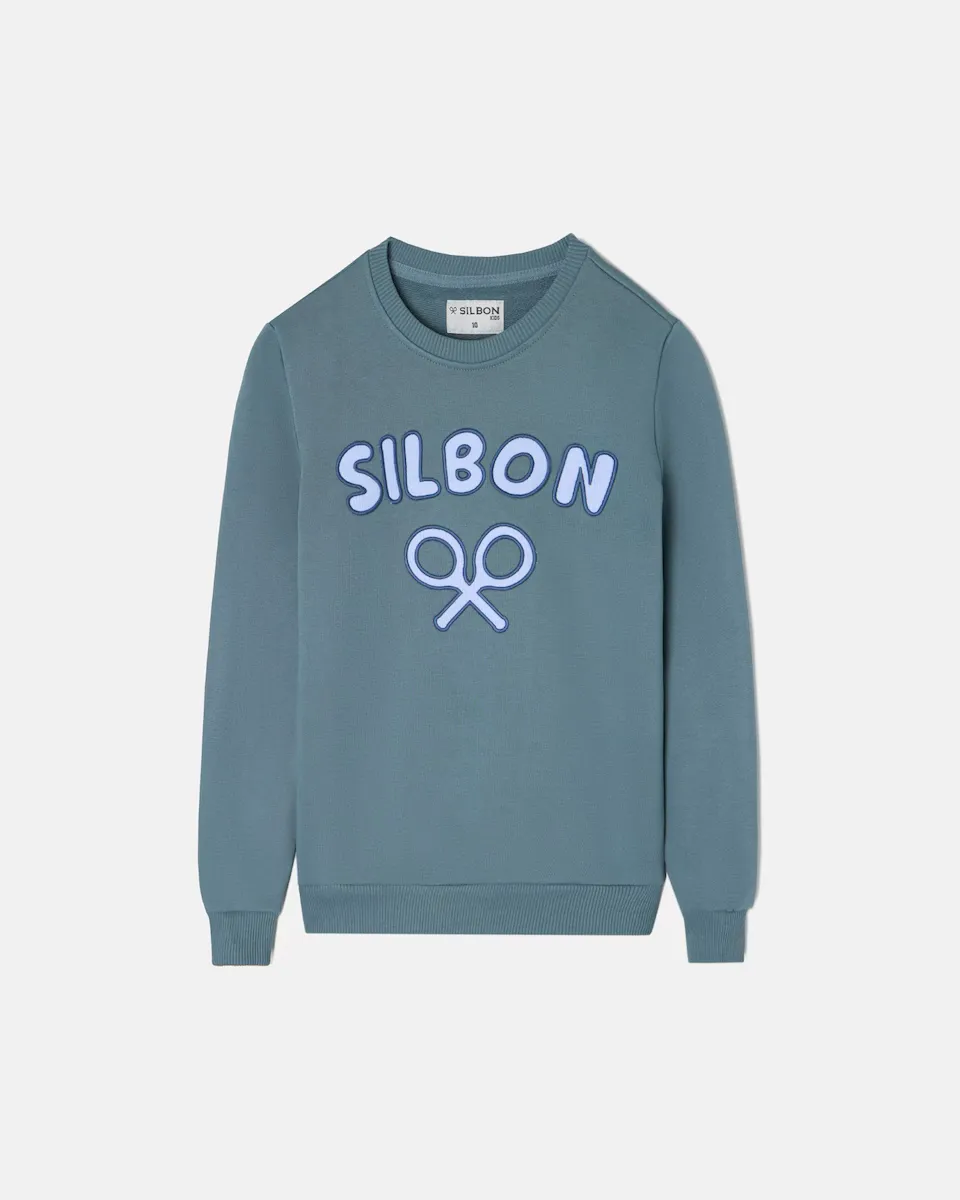 

Толстовка для мальчиков с круглым вырезом и логотипом спереди Silbon, синий