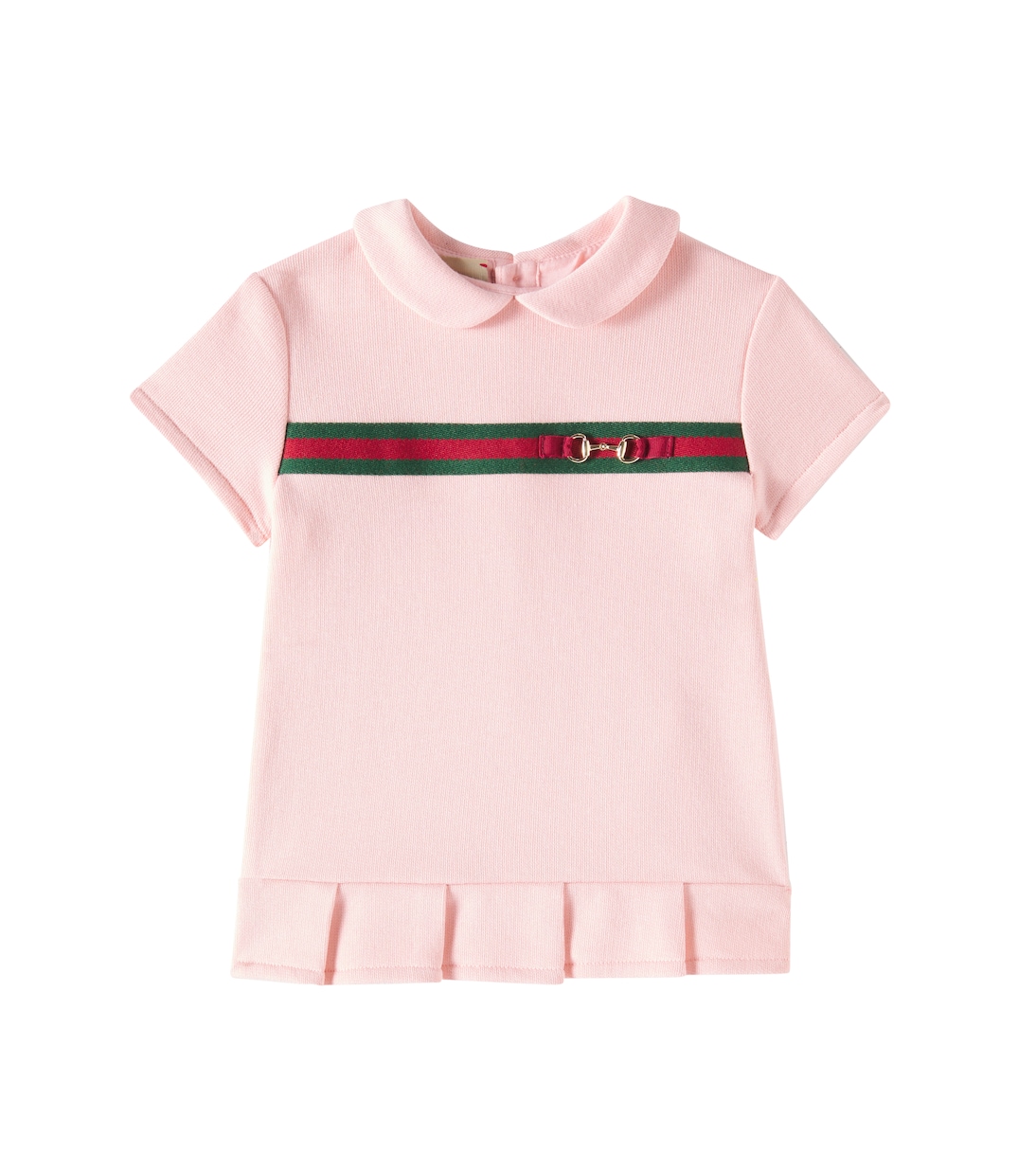 

Хлопковое платье Baby Horsebit Gucci Kids, Smooth Pink/Mix