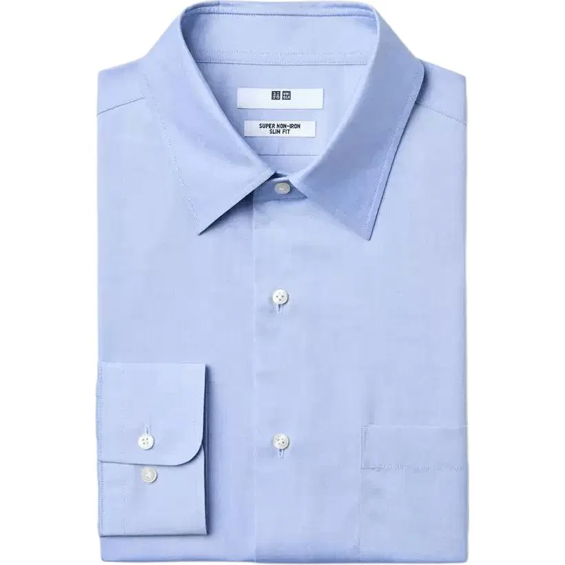 Рубашка мужская повседневная UNIQLO SS26 Light Blue