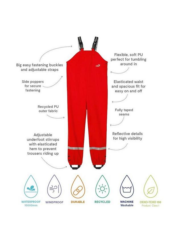 Непромокаемые детские комбинезоны для дождливой погоды Muddy Puddles, Red — фото 3