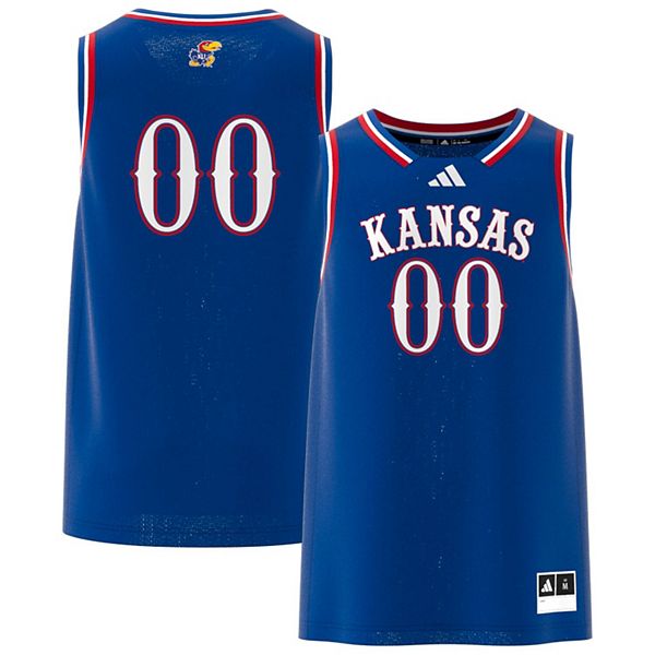 Мужская баскетбольная майка Kansas Jayhawks #00 royal Adidas — фото 2