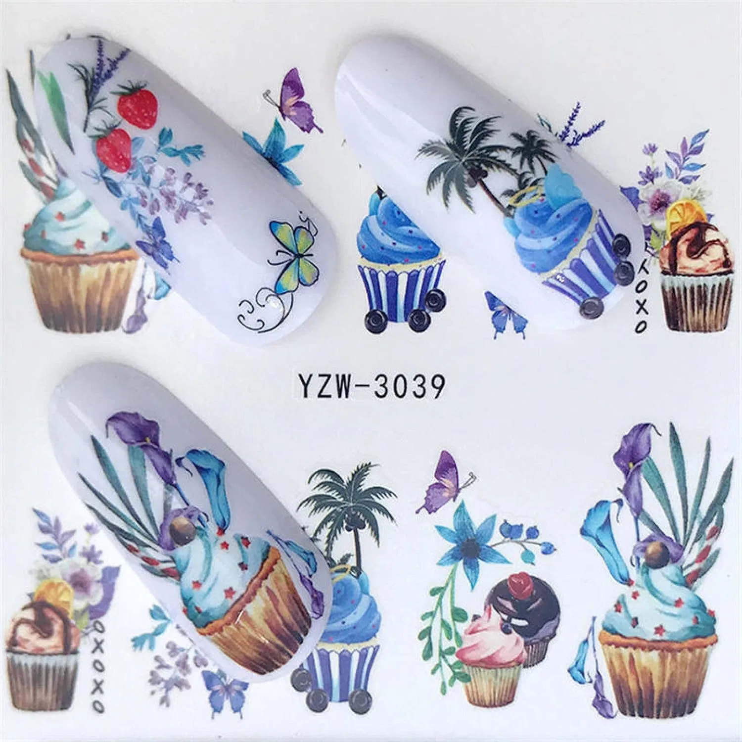 Наклейки для ногтей с водным знаком YZW-3039 Mwbln