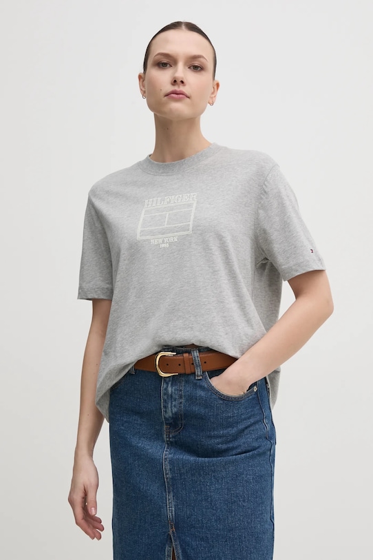 

Хлопковая футболка Tommy Hilfiger, серый