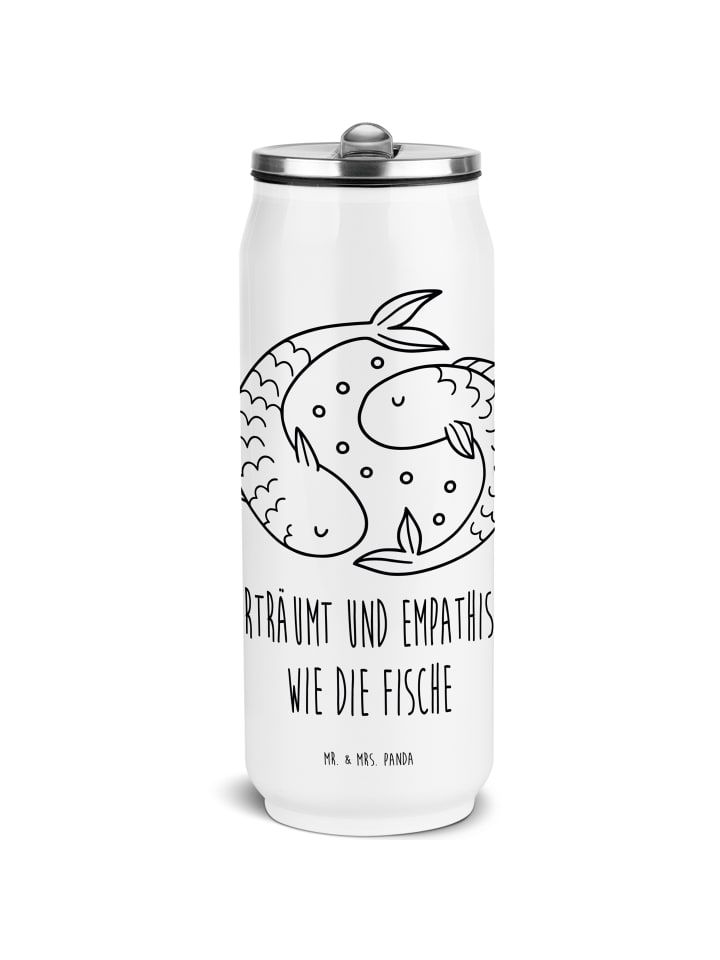 

Mr. & Mrs. Panda Бутылка для воды со знаком зодиака Рыбы и надписью белого цвета