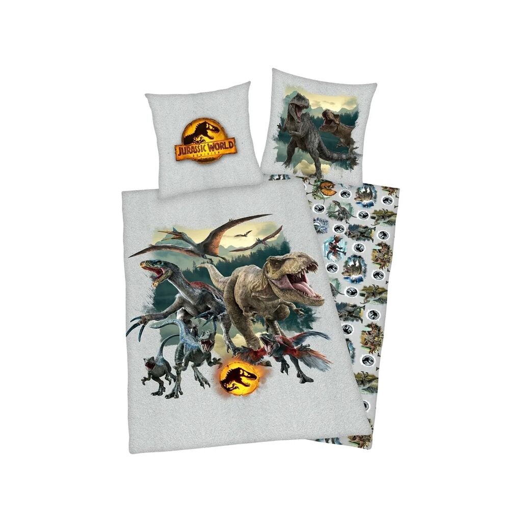 

Двустороннее постельное белье Jurassic World T-Rex Dinosaur, 80 x 80 см + 135 x 200 см Herding, мультиколор