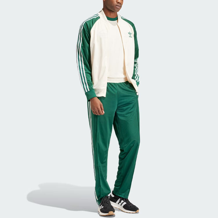 Спортивная куртка SST Track Zip Up бежево-зеленого цвета Adidas Originals, зеленый — фото 4