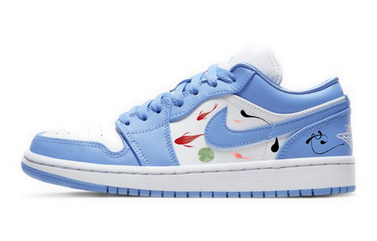 

Кроссовки Air Jordan 1 Vintage Basketball Shoes Women's Low-top White/blue, синий