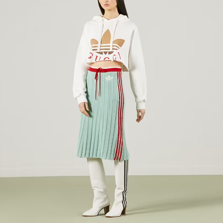 Толстовка женская Adidas x Gucci Коллаборация, Спортивно-роскошный стиль, Универсальный дизайн — фото 2