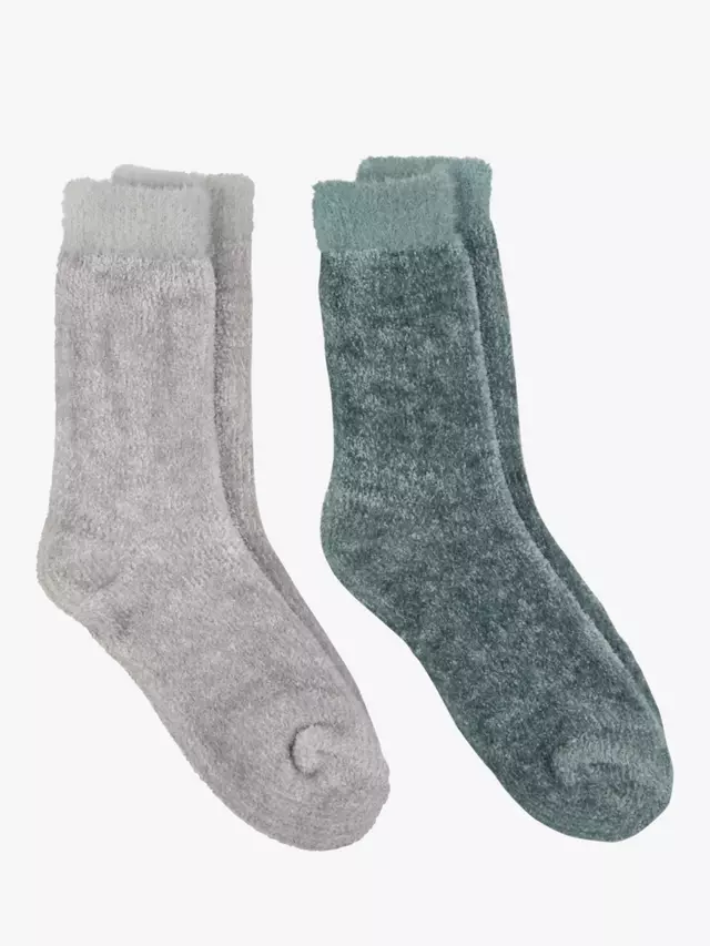 

Носки totes Chenille Bed 2 шт, цвет sage/grey