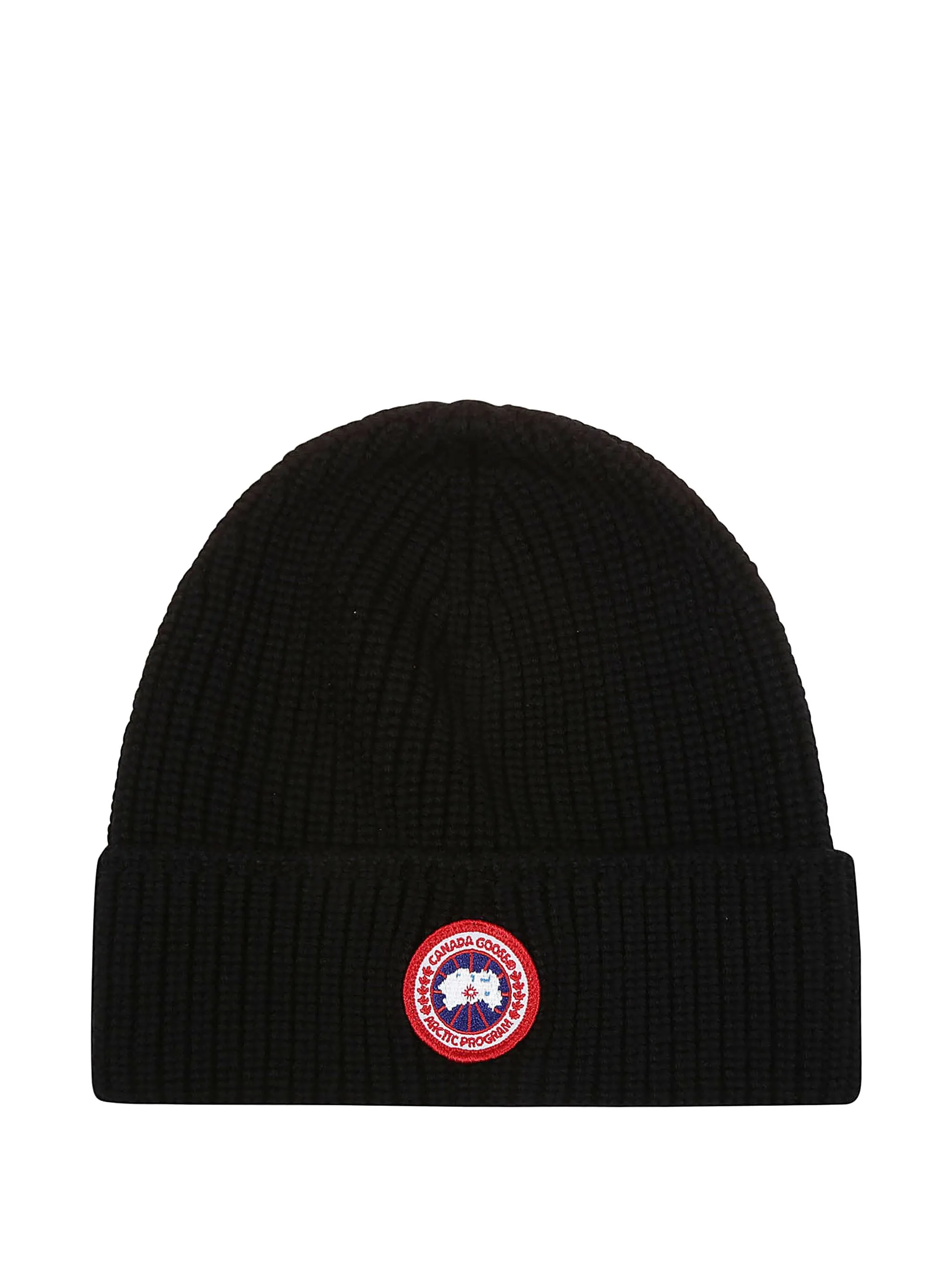 

Шапка бини в рубчик с нашивкой-логотипом Canada Goose, черный