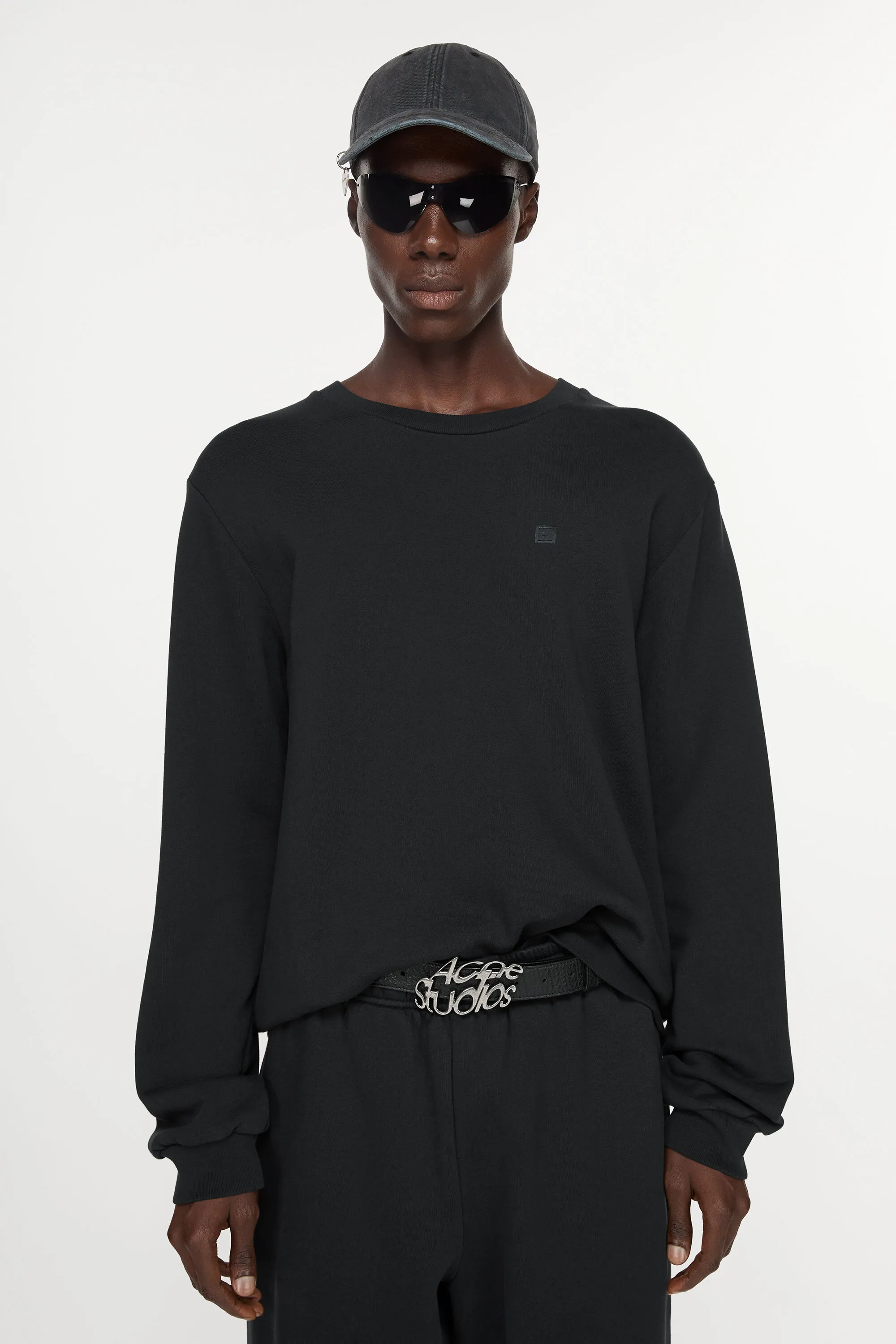 

Флисовый свитер с круглым вырезом Acne Studios, черный