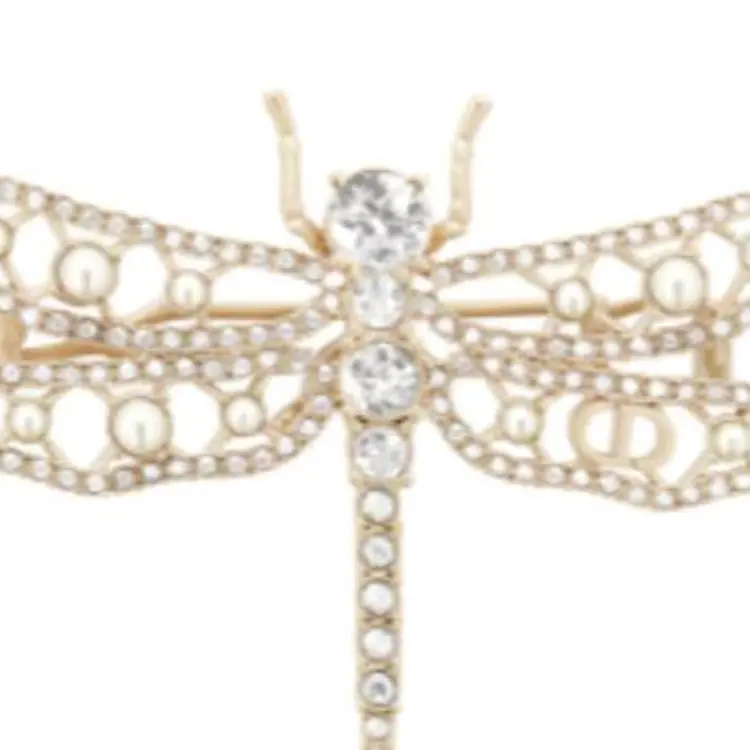 Искусственный кристалл, металл, смола заколки для волос women's gold DIOR, золотой — фото 3