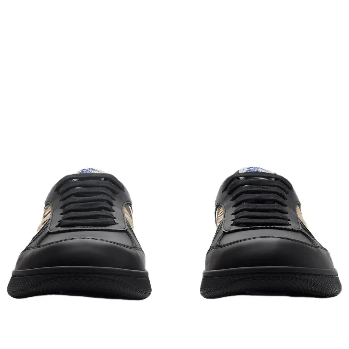 Кроссовки Burberry 26 Leather and Check Terrace Sneakers 'Black Sand' 81086501, черный — фото 3