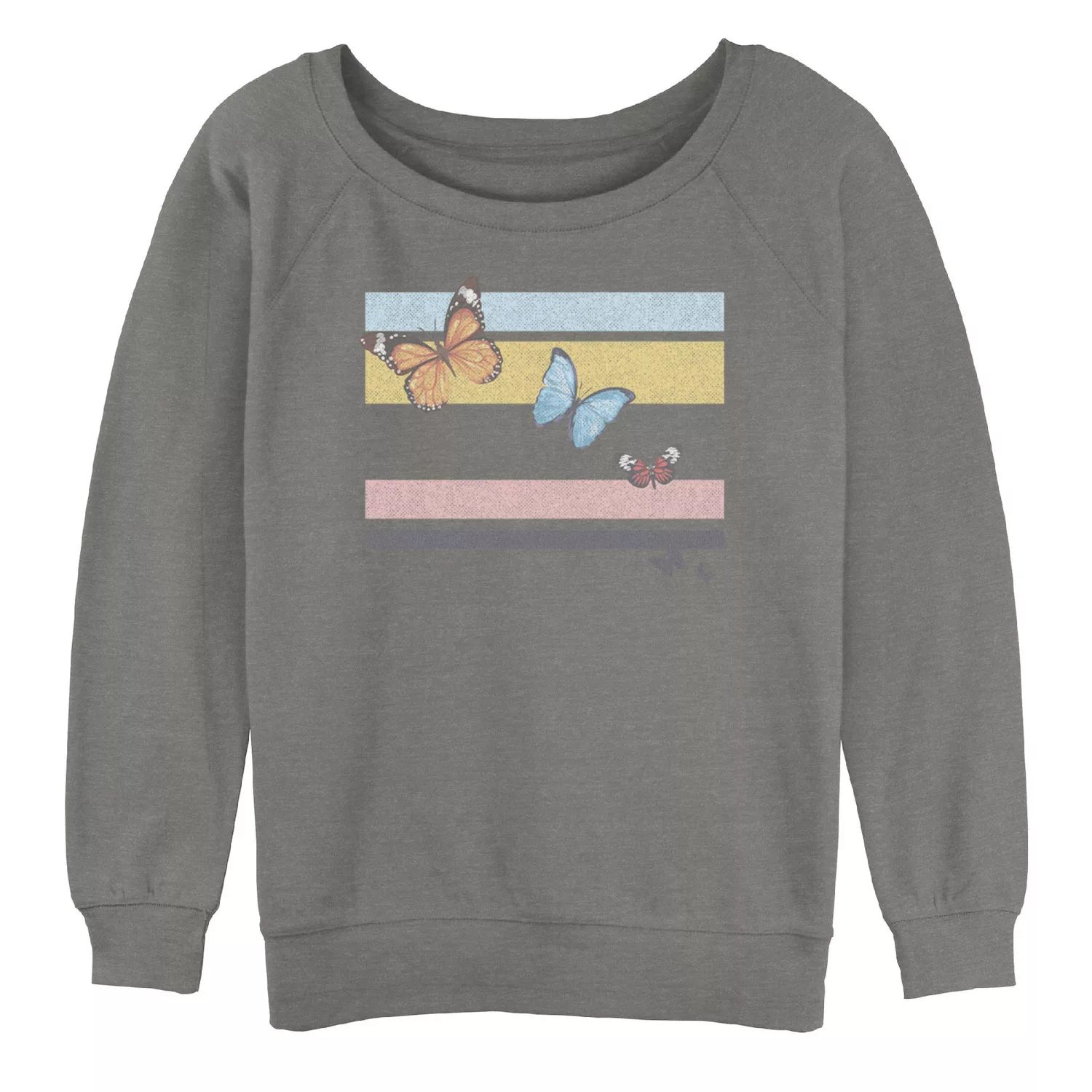 Толстовка большого размера с рисунком в стиле ретро для детей Juniors' Butterfly Retro Lines Licensed Character