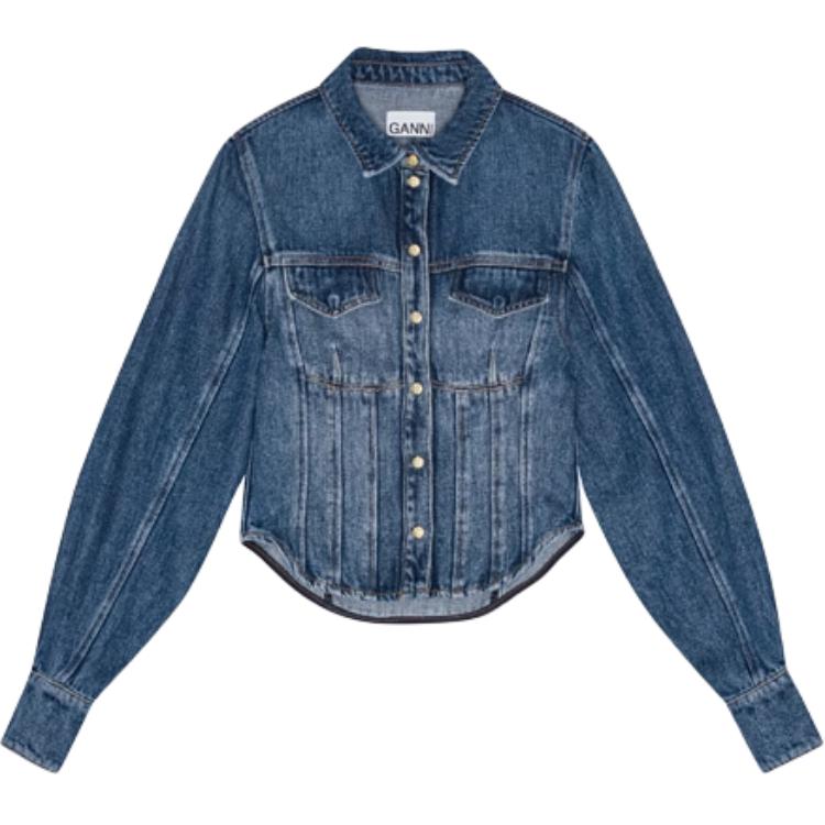 

GANNI Джинсовая рубашка, Blue