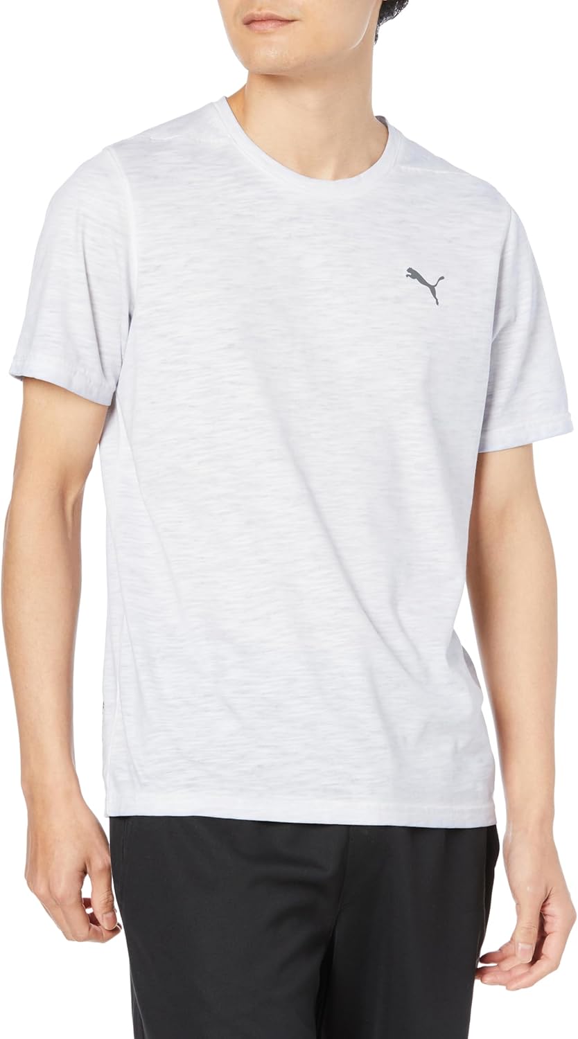 

Мужская футболка с коротким рукавом Puma 523697 для занятий йогой и тренировок в студии, серебряный