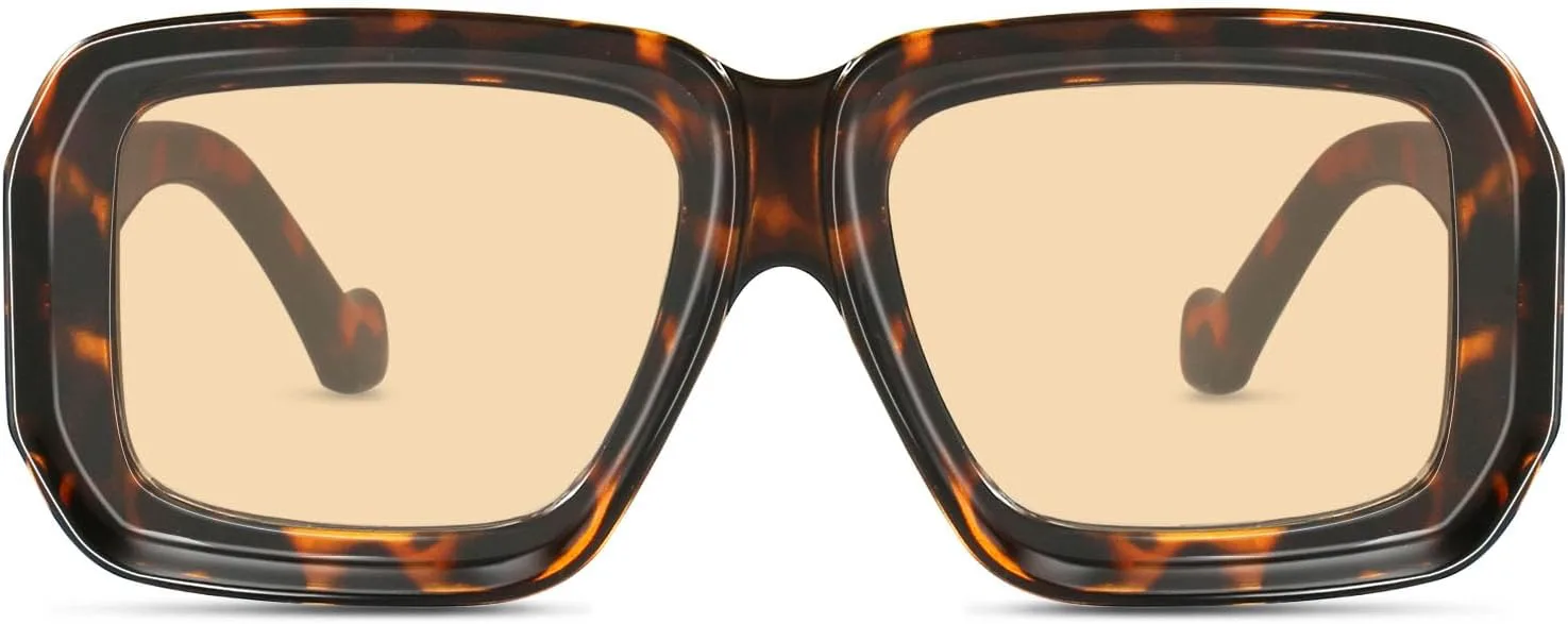 

Винтажные солнцезащитные очки YDAOWKN большого размера для женщин и мужчин, ретро квадратной формы, роскошные, с защитой от УФ-излучения UV400, A Tortoise/Champagne