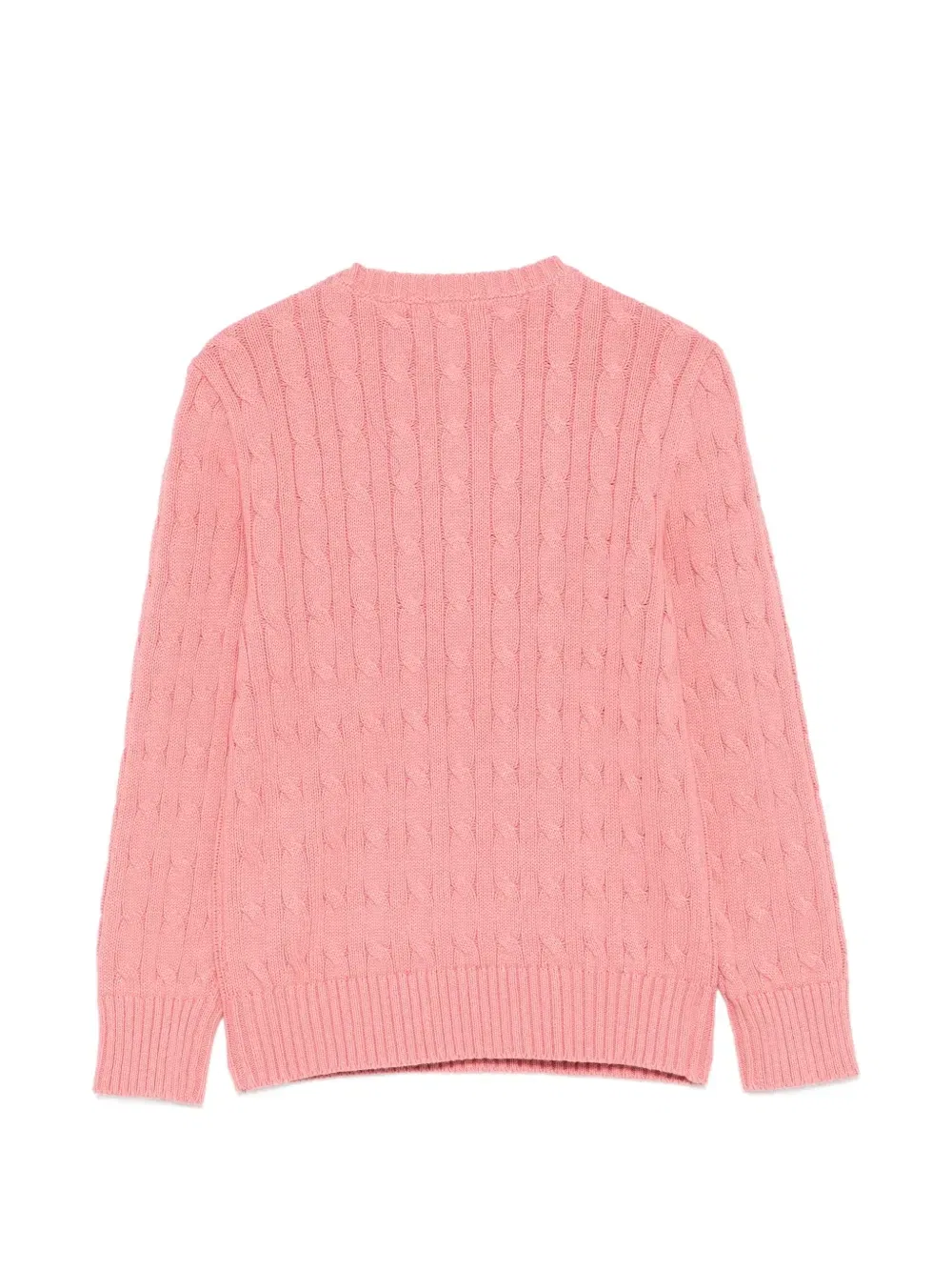 Свитер фактурной вязки с круглым вырезом Polo Ralph Lauren Kids, розовый — фото 2