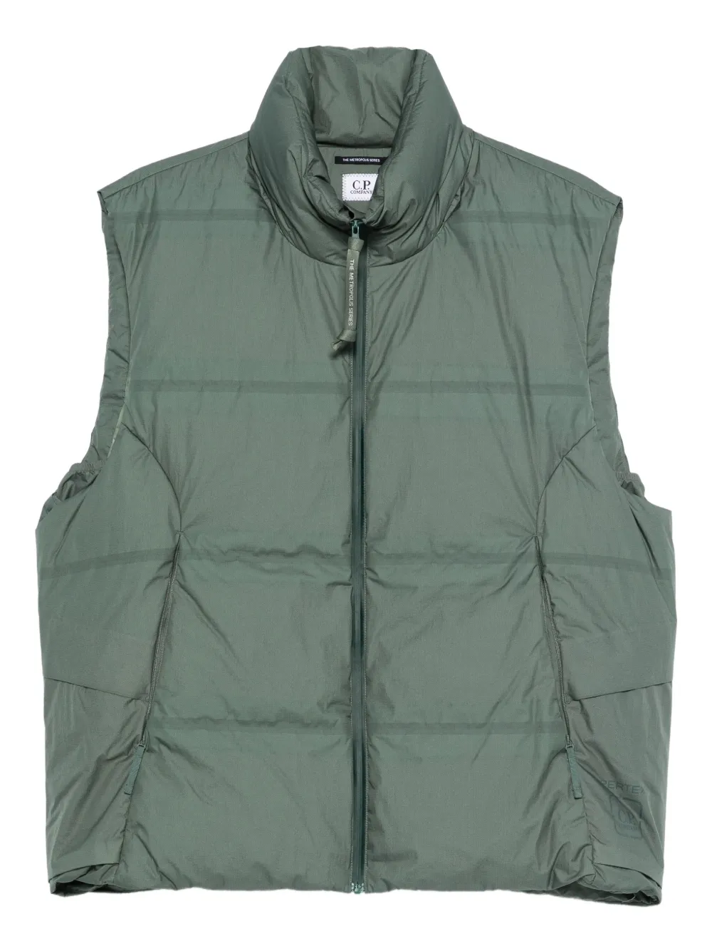 

Стеганый жилет с высоким воротником C.P. Company, зеленый