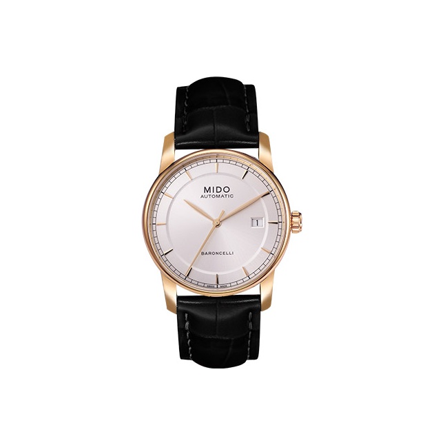 

MIDO Часы Unisex Baroncelli Watch, Silver Dial Black Strap