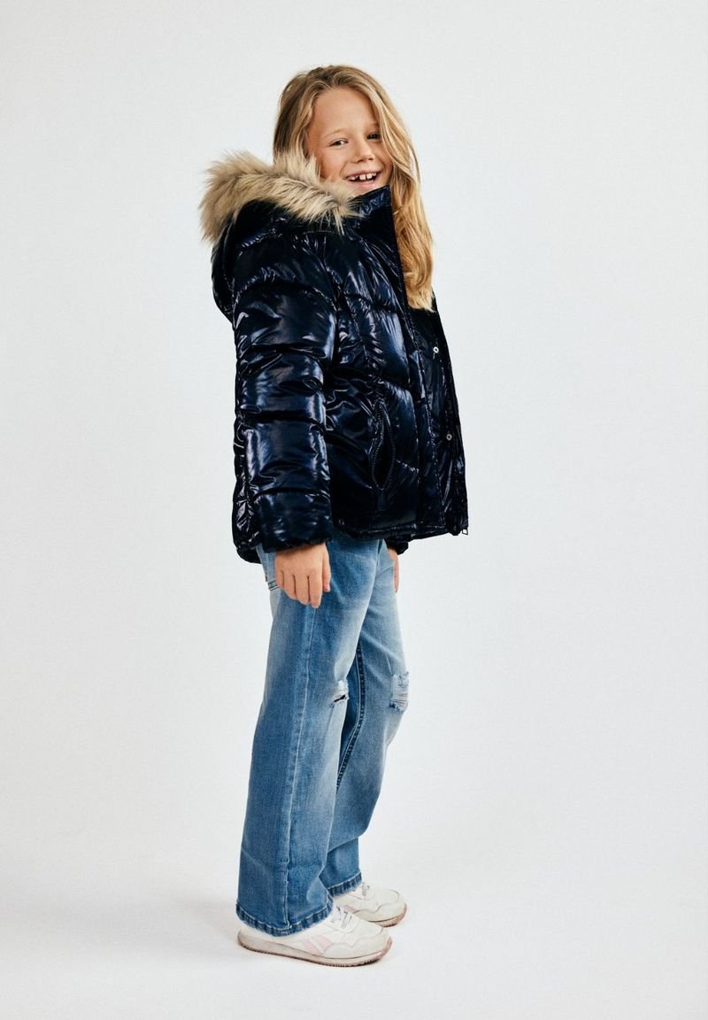 Зимняя куртка MINOTI FIXED FAUX FUR HOOD TRIM, Blue/Dark Blue — фото 4