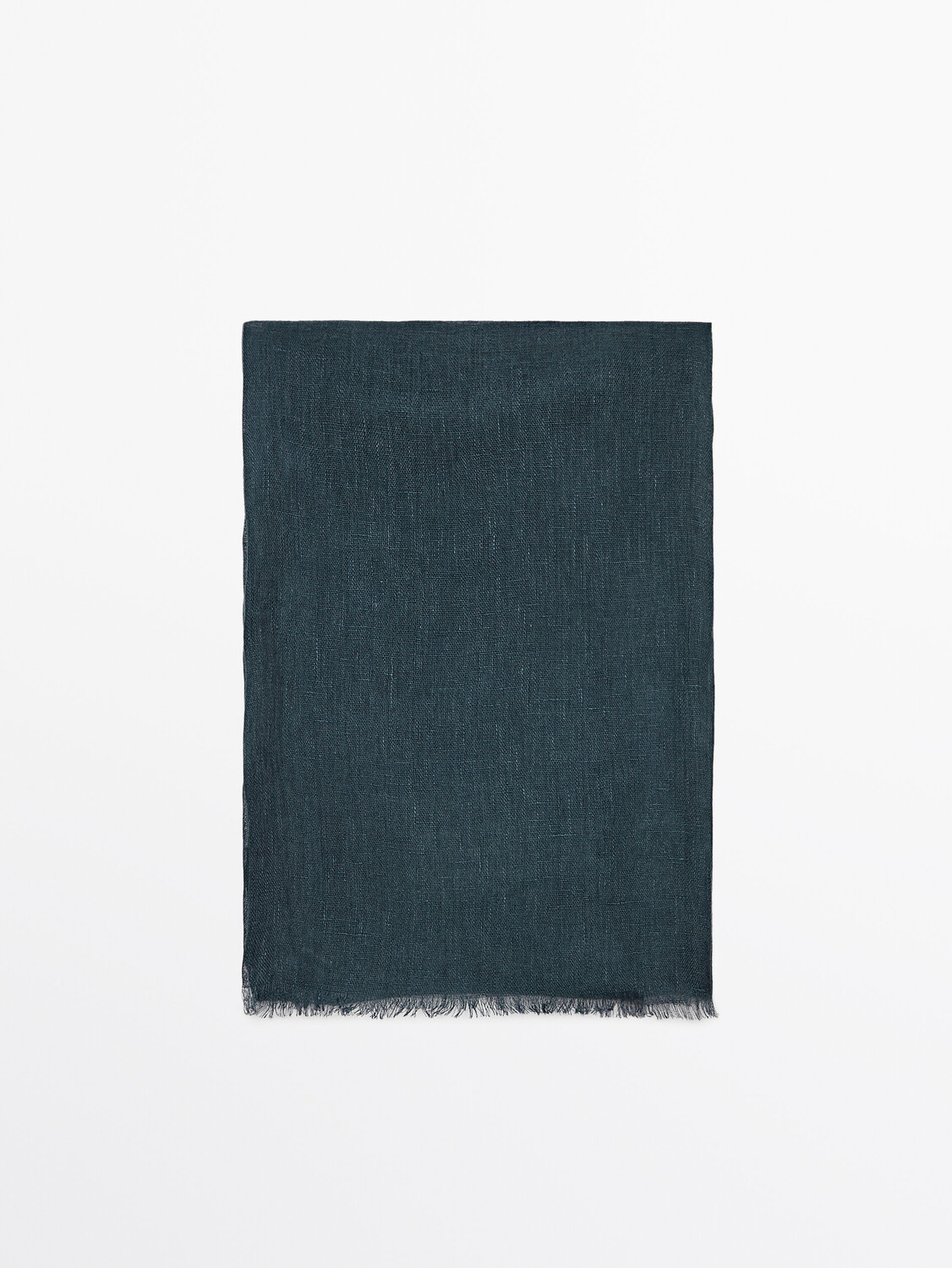 

100% льняной шарф Massimo Dutti, черный