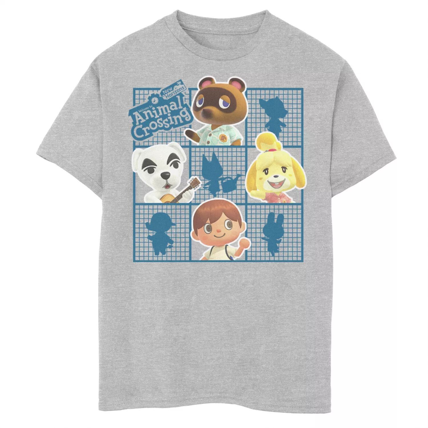

Футболка с графическим рисунком Animal Crossing Group Shot Grid для мальчиков 8–20 лет Licensed Character