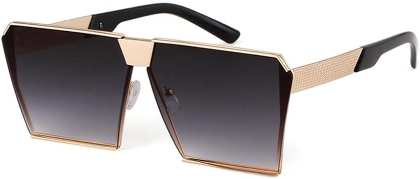 

Солнцезащитные очки в стиле стимпанк с зеркальными линзами для мужчин, металлические хип-хоп очки, винтажные большие солнцезащитные очки с плоской верхней частью для женщин LANGSER, C8