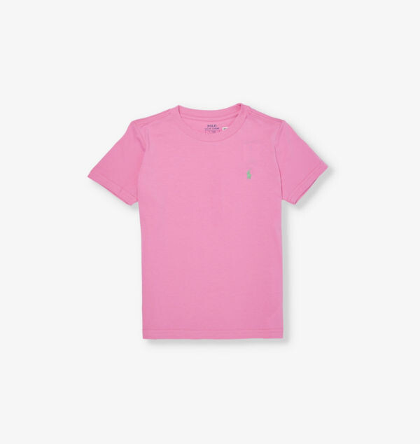 

Футболка для мальчиков из хлопкового трикотажа с фирменной вышивкой Polo Ralph Lauren, розовый