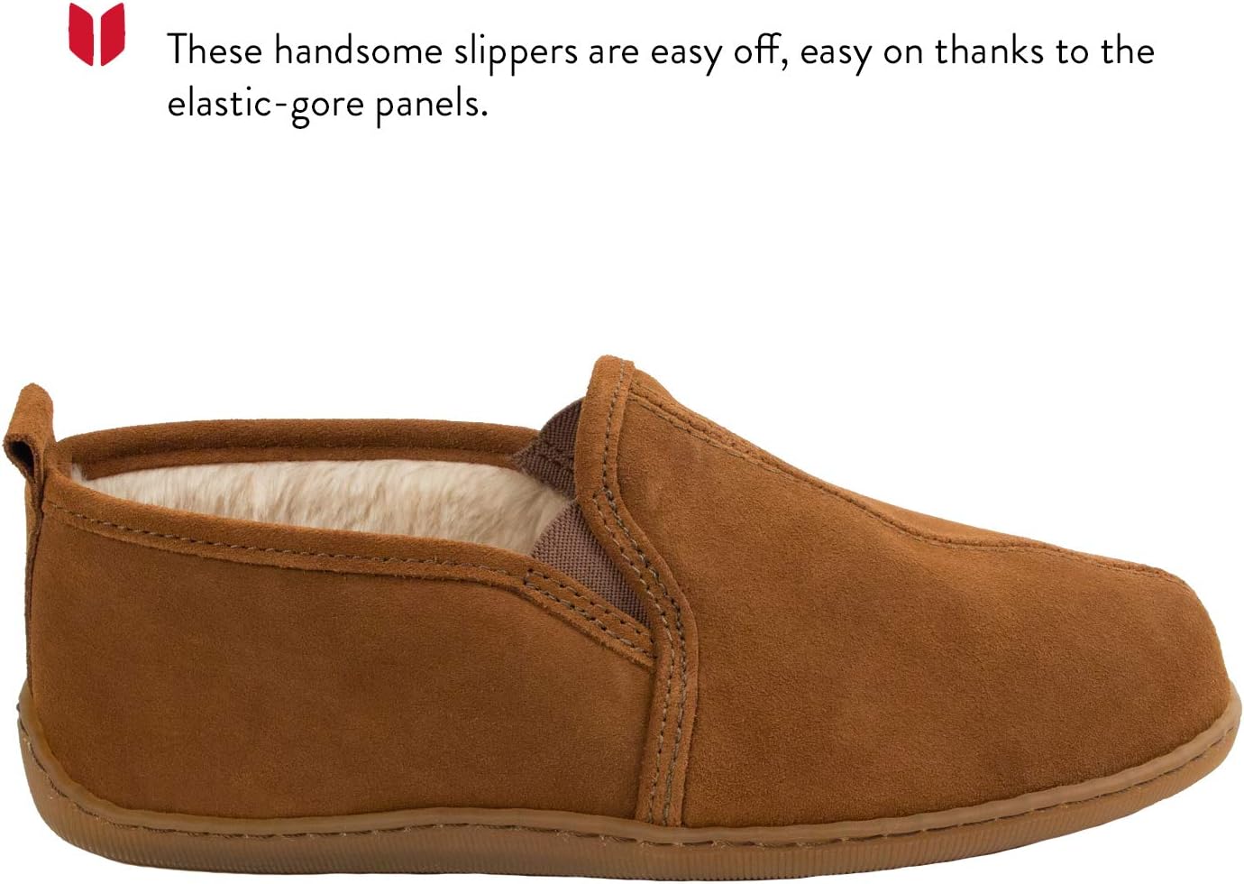 Мужские тапочки Minnetonka Romeo с плюшевой подкладкой, коричневый — фото 2
