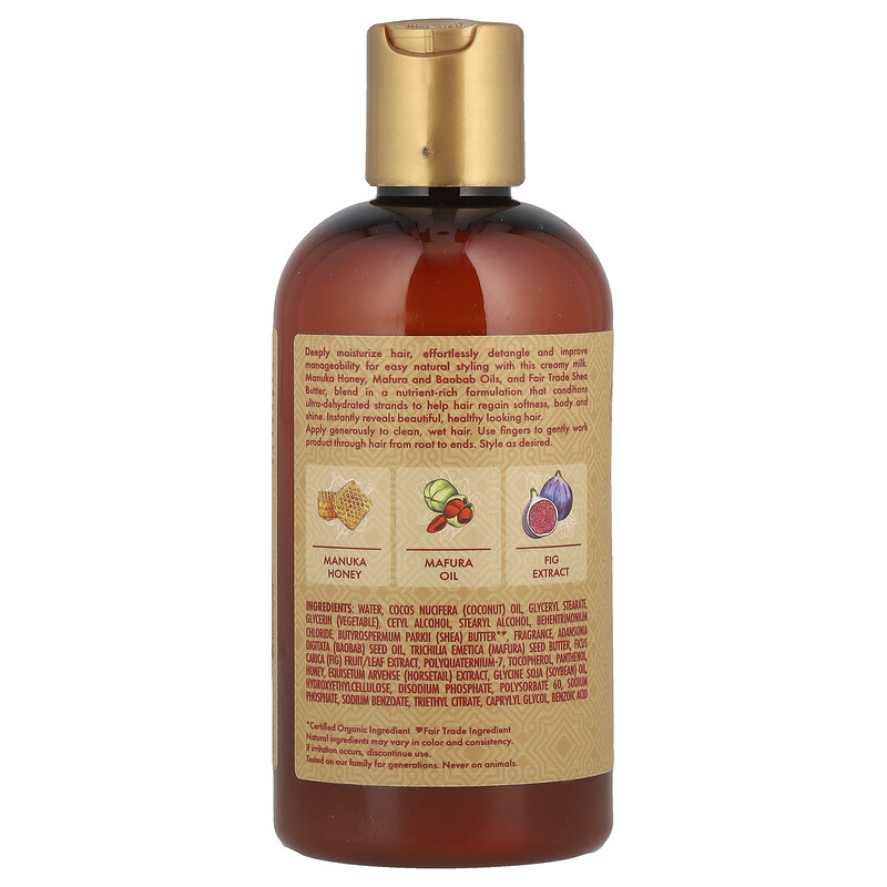 SheaMoisture, Manuka Honey & Mafura Oil, несмываемое молочко для интенсивного увлажнения, 237 мл (8 жидк. Унций) — фото 2
