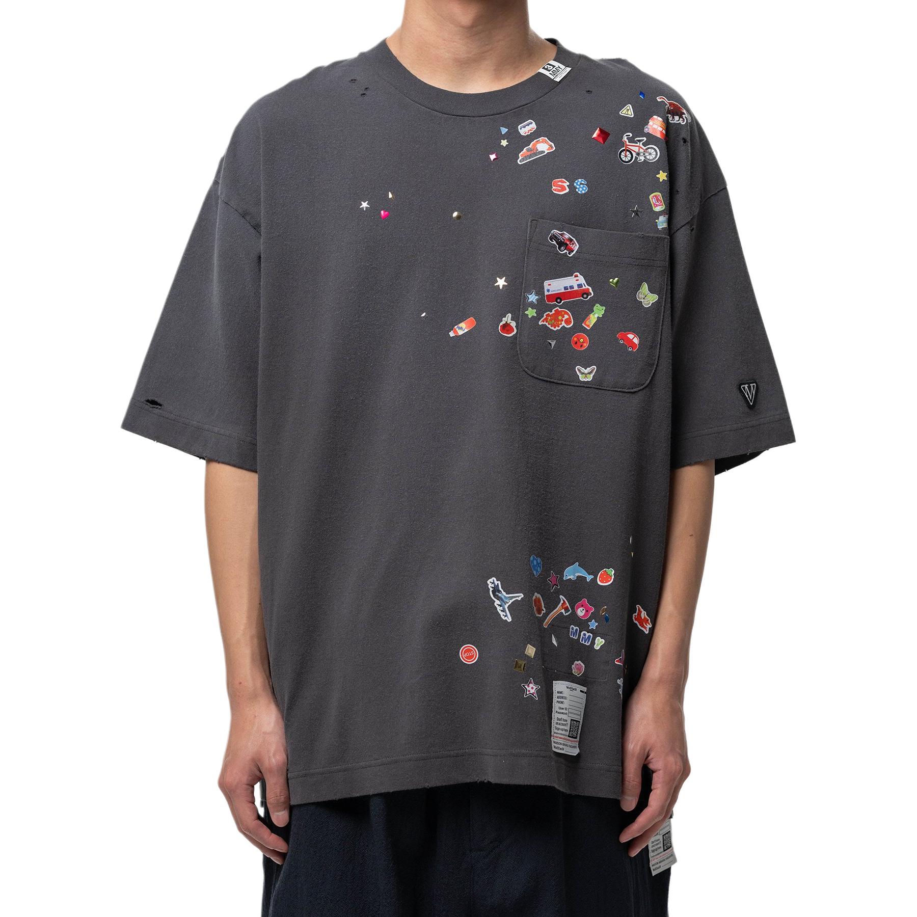 

Футболка с принтом-стикером Maison Mihara Yasuhiro, черный