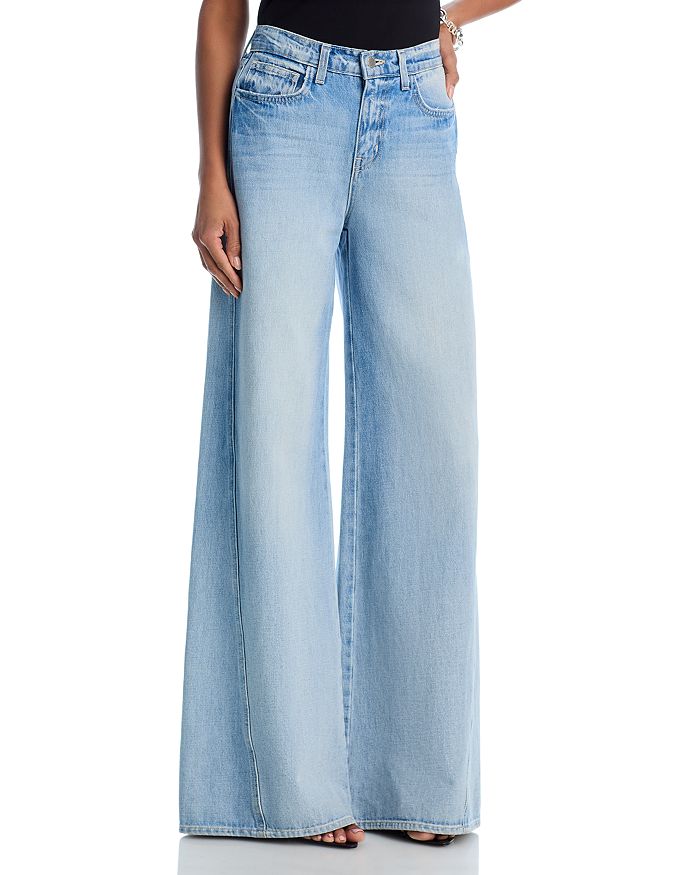 

Брюки джинсовые с высокой посадкой и широкими штанинами Beau High Rise Wide Leg со швом в виде буквы T, цвет Fontana. L'AGENCE, синий