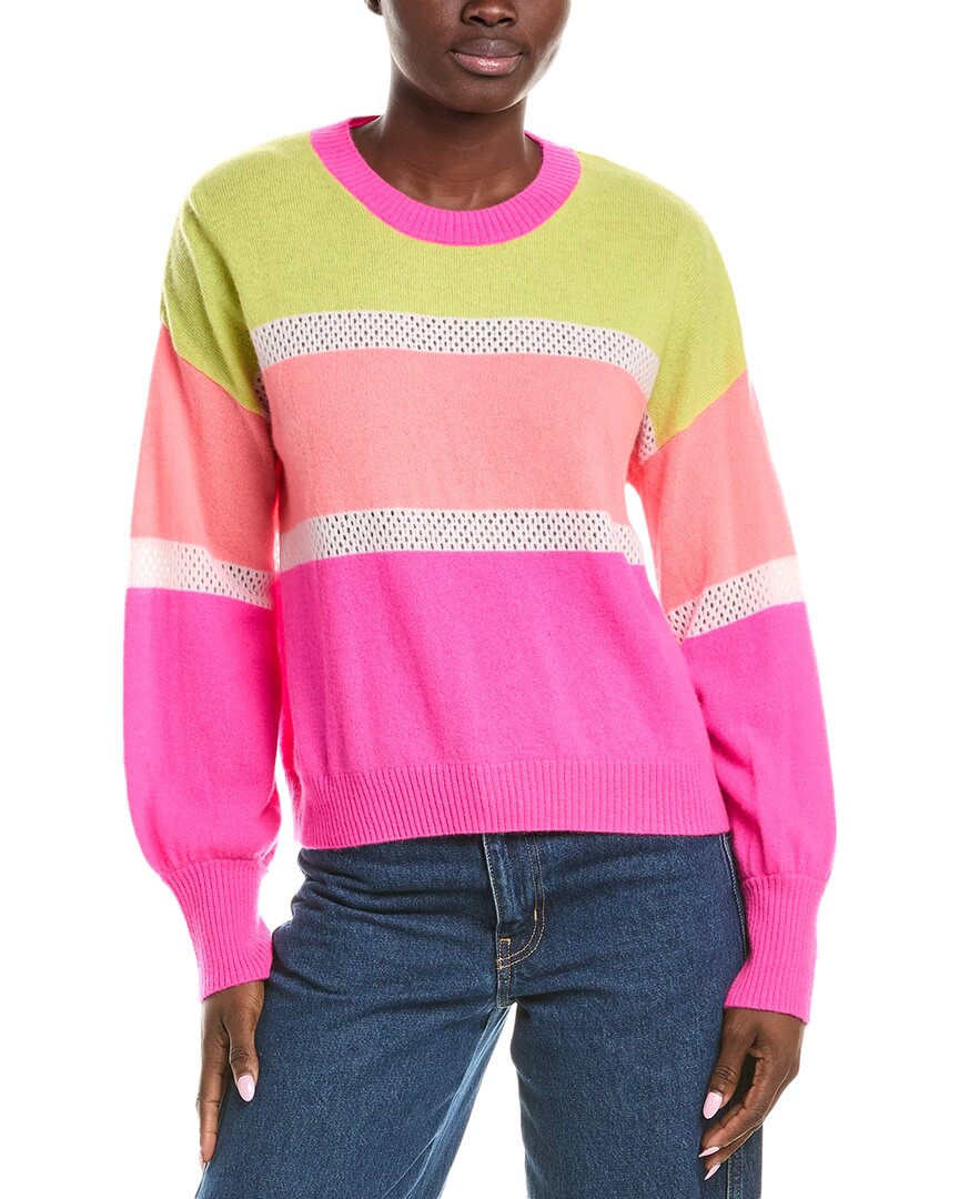 

Брод Кашемир полосатый свитер с рукавами-фонариками Brodie Cashmere, зеленый