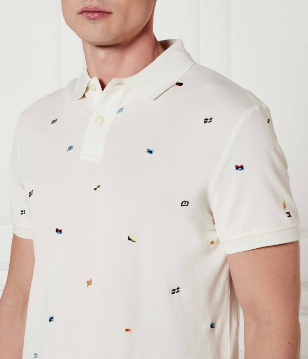 Рубашка поло Regular fit Tommy Hilfiger, экрю — фото 4