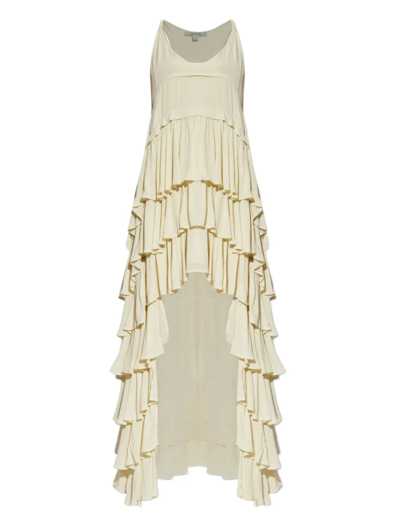

AllSaints платье макси с оборками, зеленый