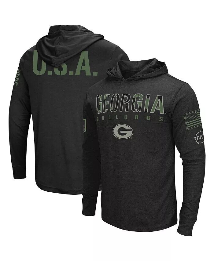 

Мужская черная футболка с капюшоном и длинным рукавом Georgia Bulldogs OHT в стиле милитари Colosseum