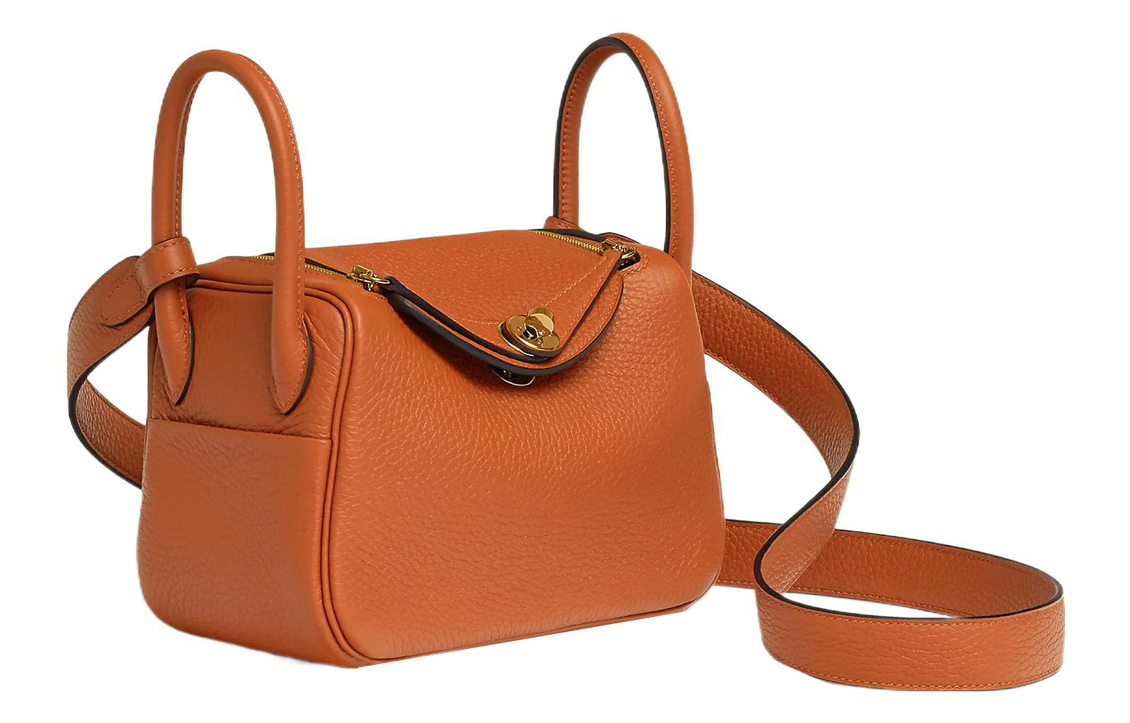 HERMES Сумка Lindy Taurillon Clemence Cow Leather 19 женская 93 Orange — фото 2